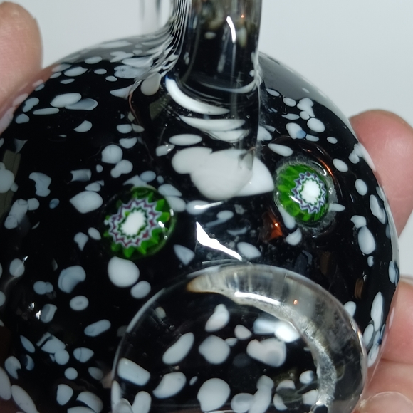 Arte Murano Icet Glass Blown Fish~ Milifori Eyes~Black with White Speckles - Picture 5 of 8